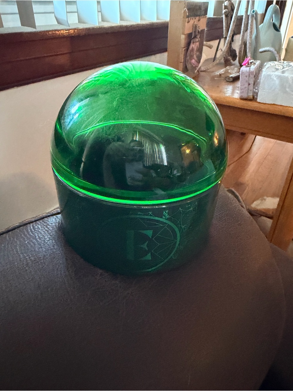 Wicked Green Glass Dome Jewelry/Trinket Box
